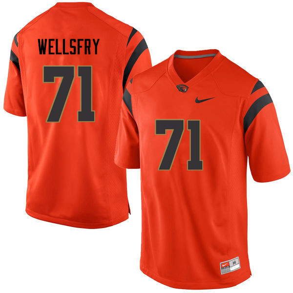 Youth Oregon State Beavers #71 Brock Wellsfry College Football Jerseys Sale-Orange